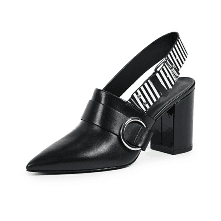 Women's High Heel Roman Sandals Boots in Black Leather