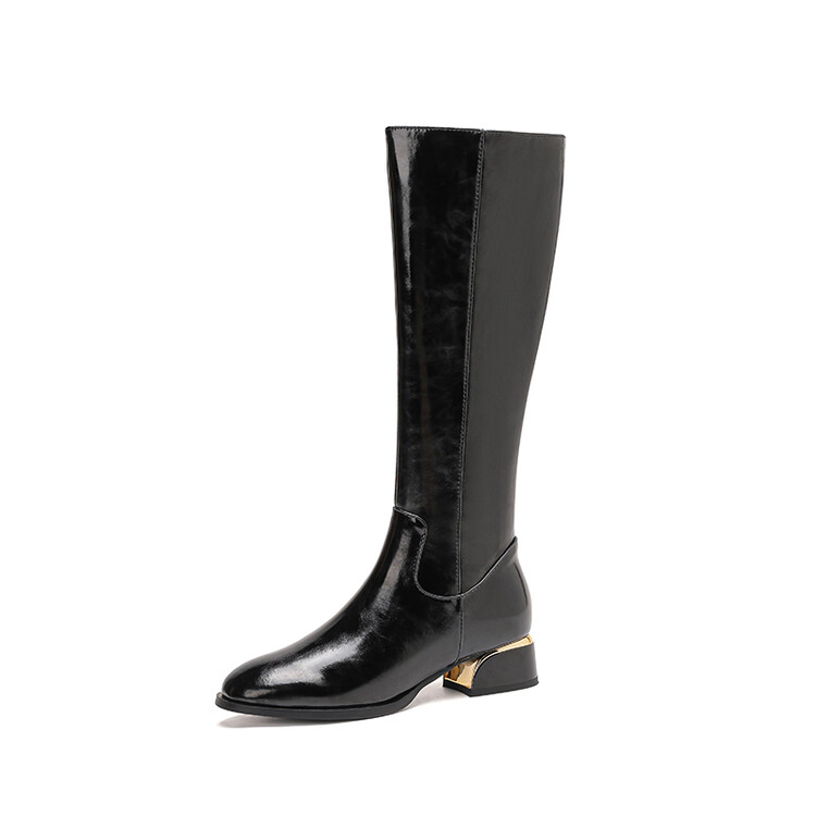 Knight Boots for Men and Women Street Style High Shaft Side Zip Round Toe - Image 5